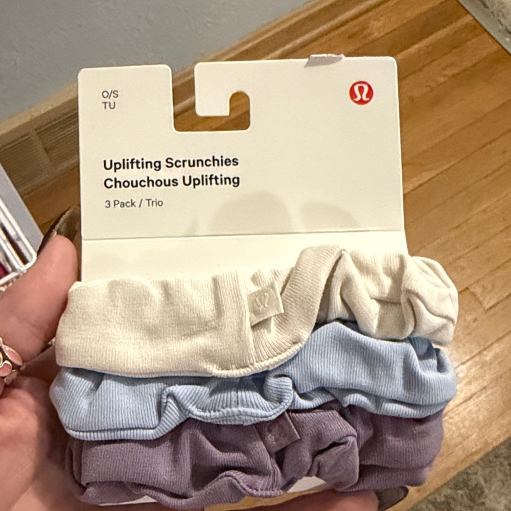 lululemon athletica Uplifting Scrunchies Trio - Cream, Blue, Purple